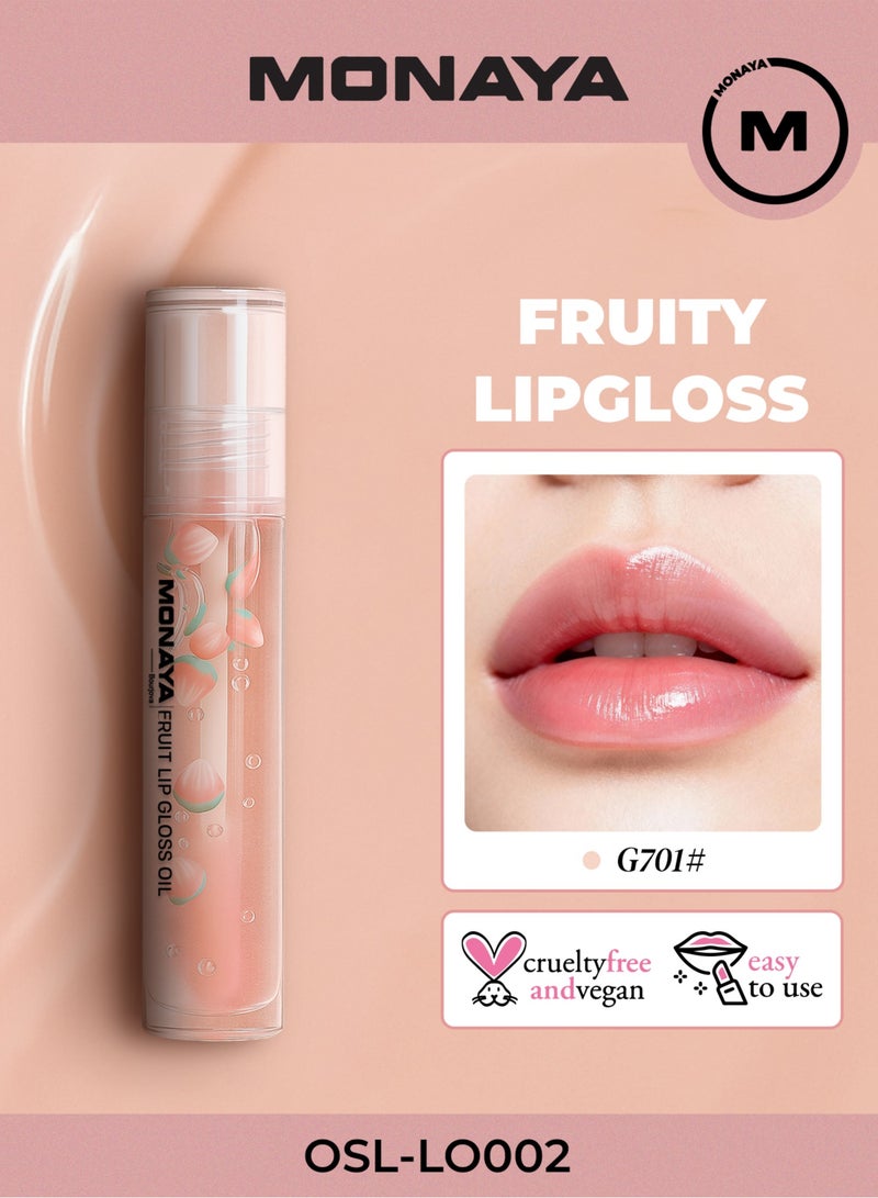 Monaya LO002 Fruit Lip Gloss, Natural Glossy Finish, Nourishing Lip Oil for Soft & Shiny Lips, Hydrating, Non-Sticky, Long-Lasting Moisture, Fruity Scent Lip Care - Image 1